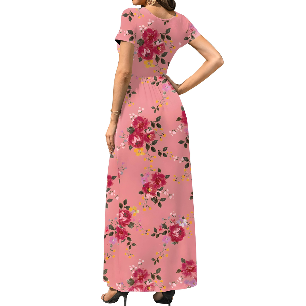 Casual Long Sleeve Maxi Pockets Dress For Women