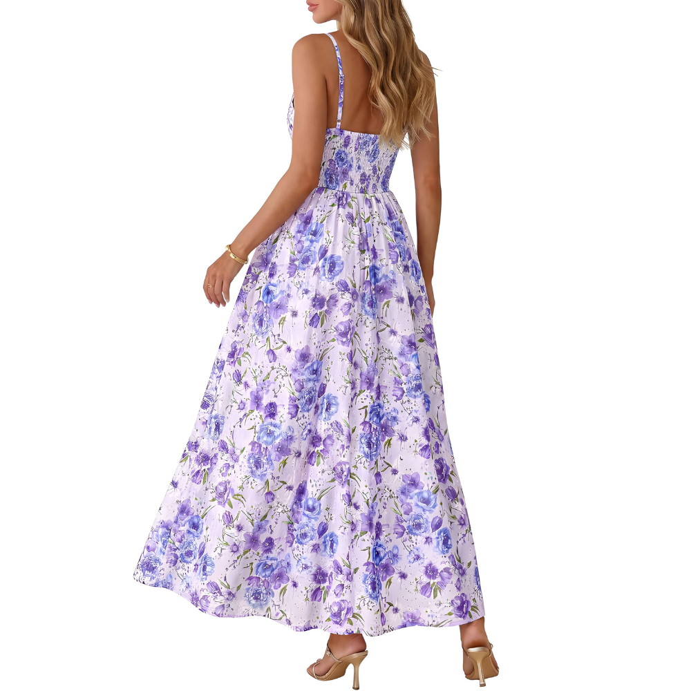 Spring And Summer Boho Eyelet Floral Beach Maxi For Women