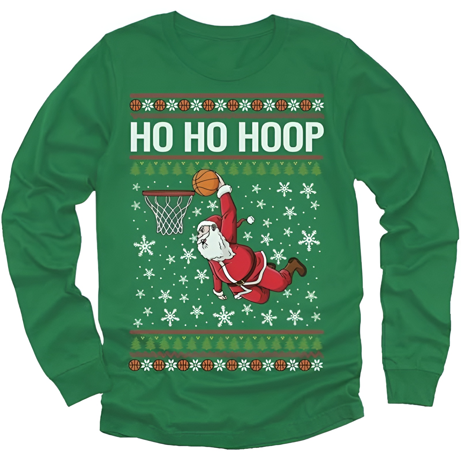 Ho Ho Hoop Printed Ugly Christmas Sweater for Boys and Girls
