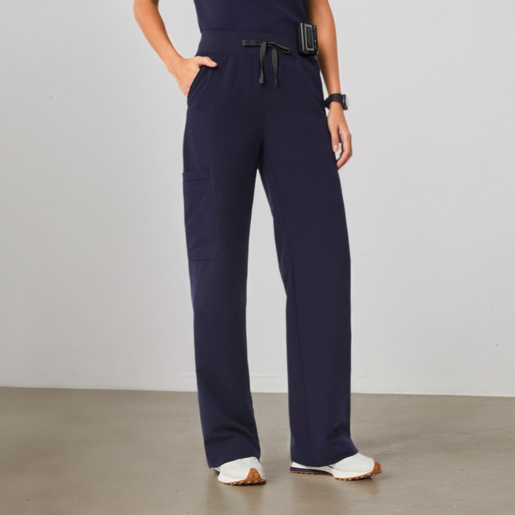 High Waisted Wide Scrub Pants for Women