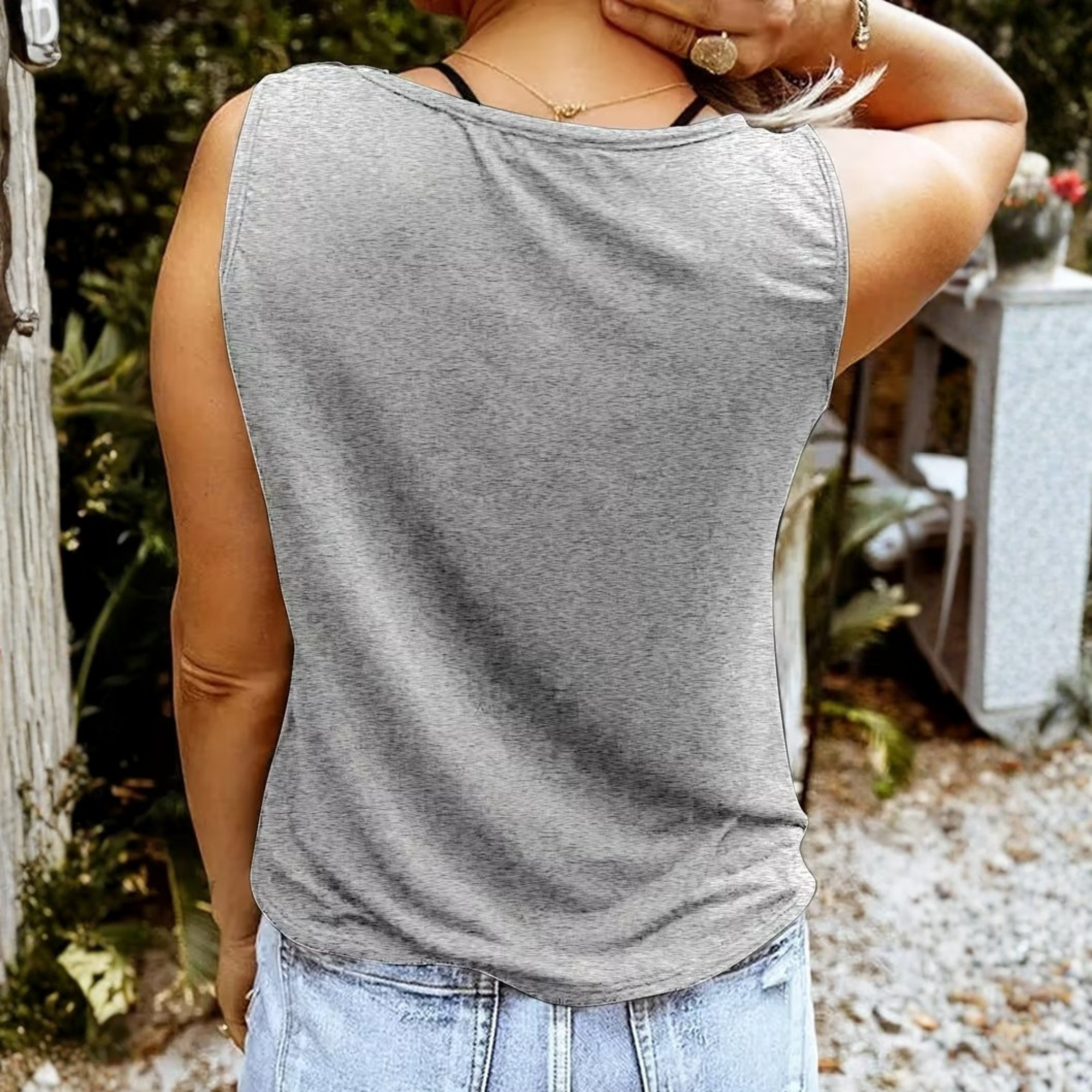 Sleeveless Country Music Printed Tank Top For Women