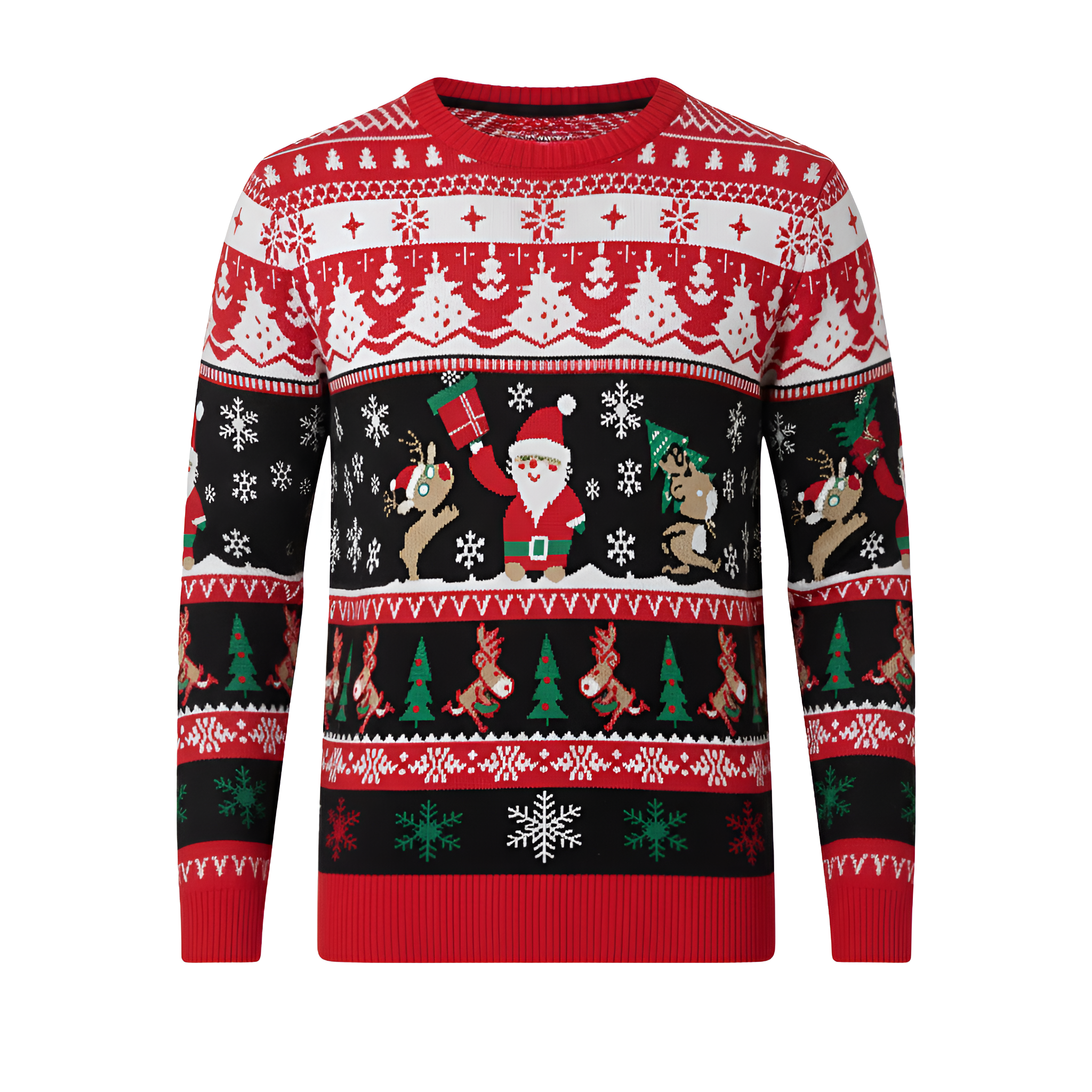 Ugly Christmas Sweater Santa Clause Reindeer Knitted Long Sleeve Sweaters