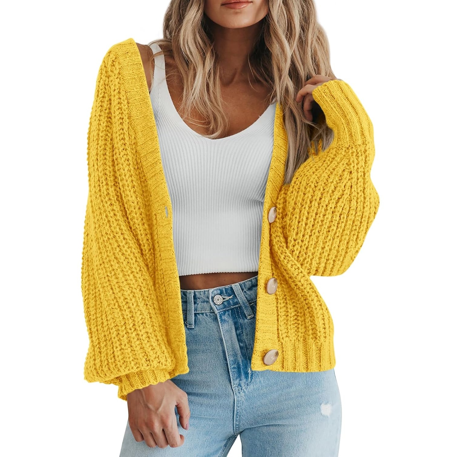 Casual Knit Open Front Cardigan Sweater For Women
