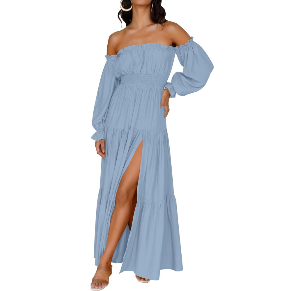 A Line Maxi Dress Dresses Off Shoulder Boho For Women