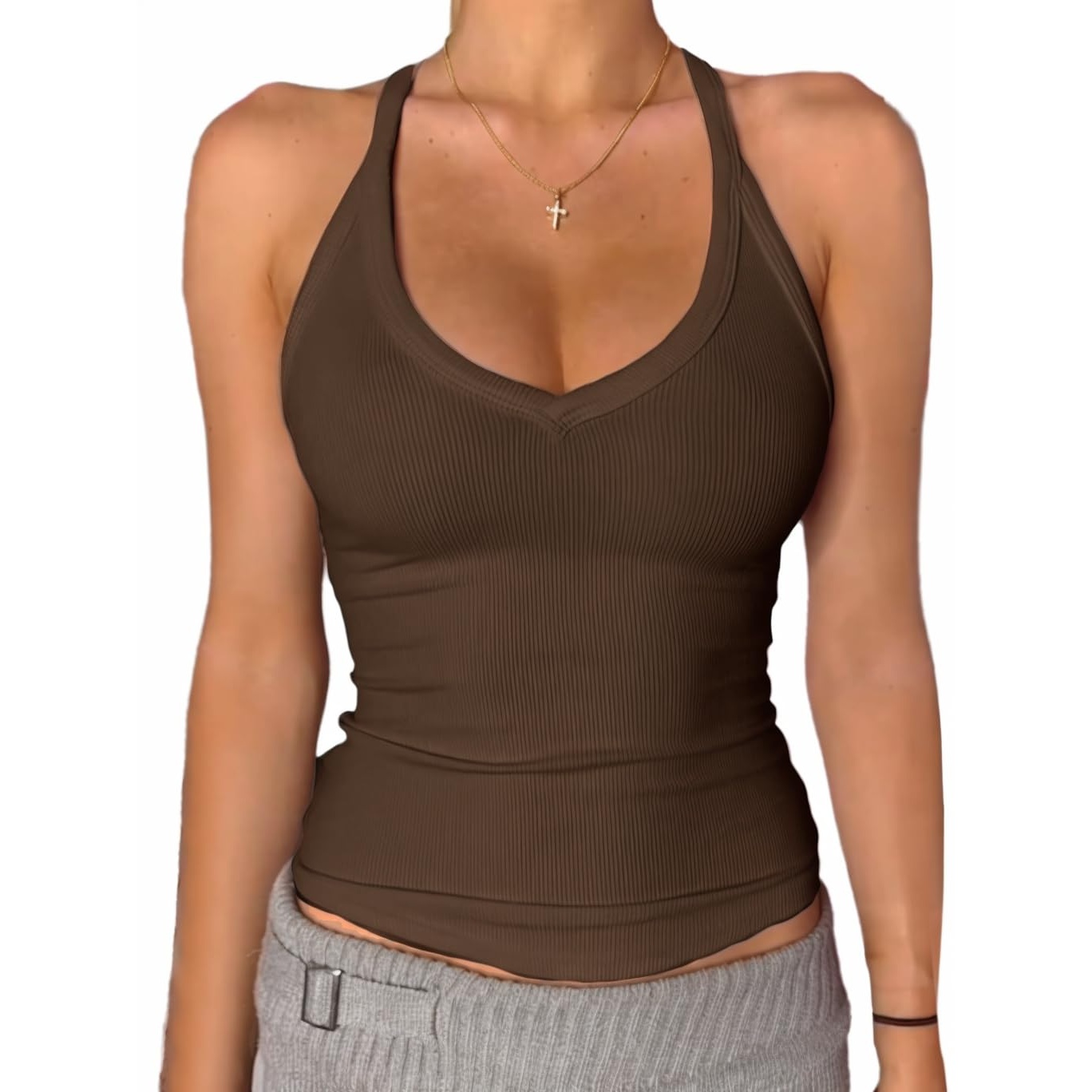 Fitted Basic Cami Tank Top For Women