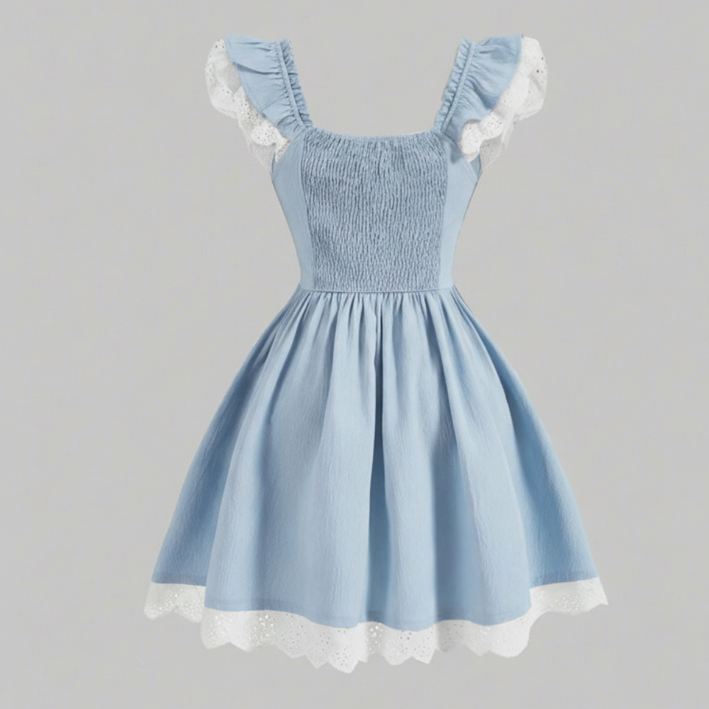 Cherry Printed A Line Summer Casual Dress For Women