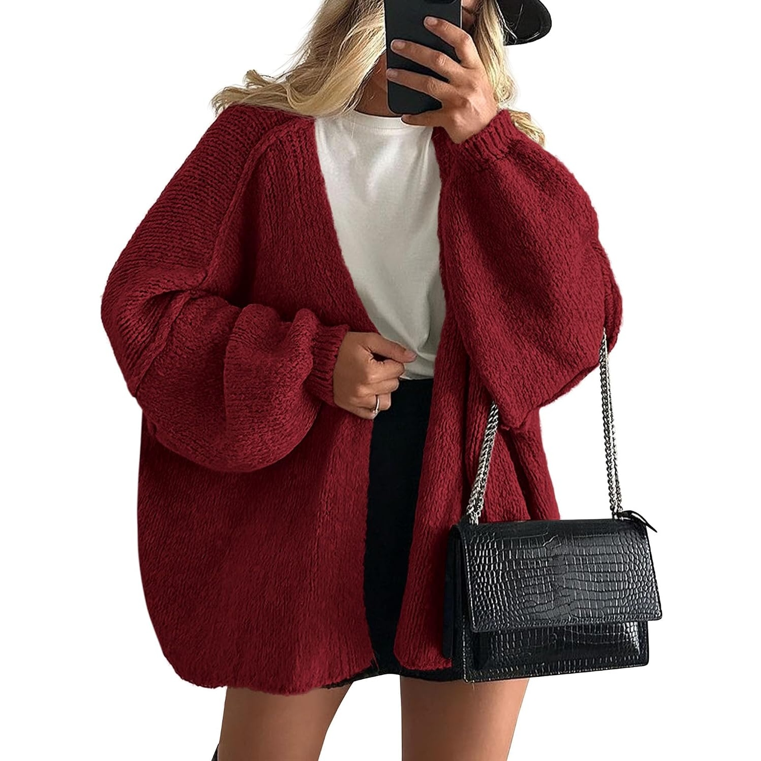 Casual Baggy Loose Fit Long Sleeve Cardigan Sweater For Women