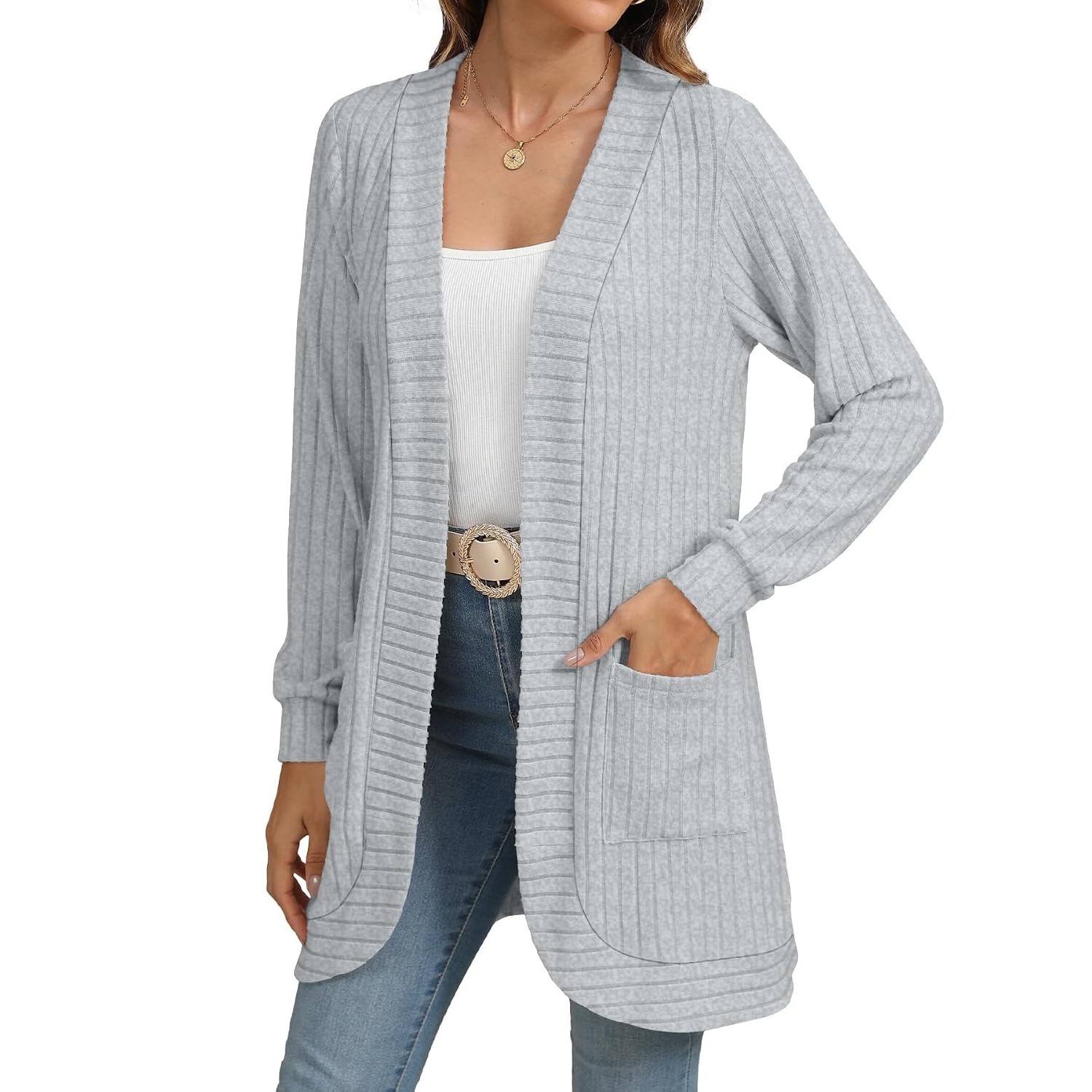 Soft Loose Fit Cardigan With Pockets For Women