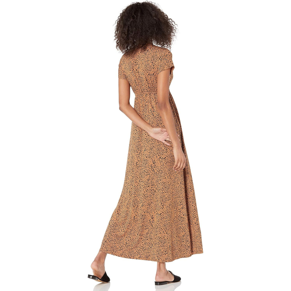 V Neck Short Sleeve Maxi Dress For Women