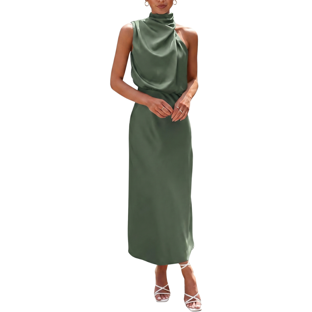 Summer Satin Sleeveless Maxi Dresses