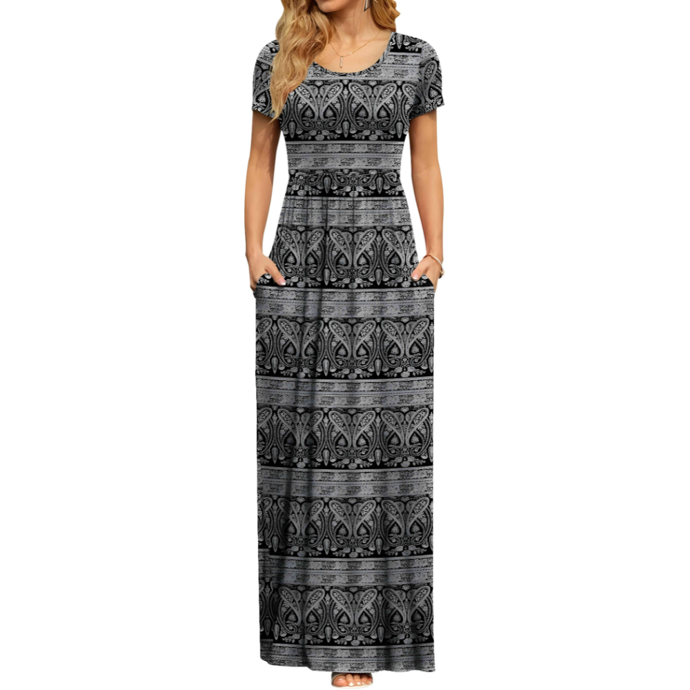 Casual Long Sleeve Maxi Pockets Dress For Women