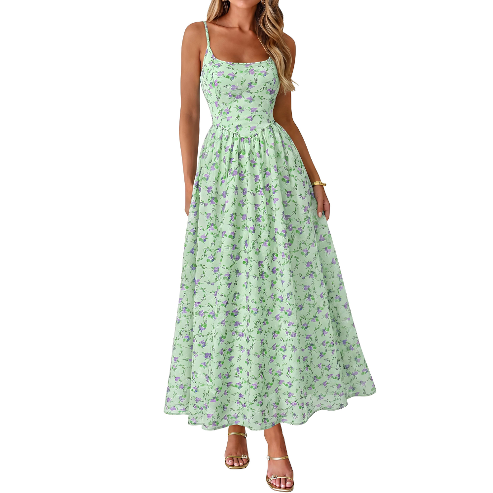 Spring And Summer Boho Eyelet Floral Beach Maxi For Women