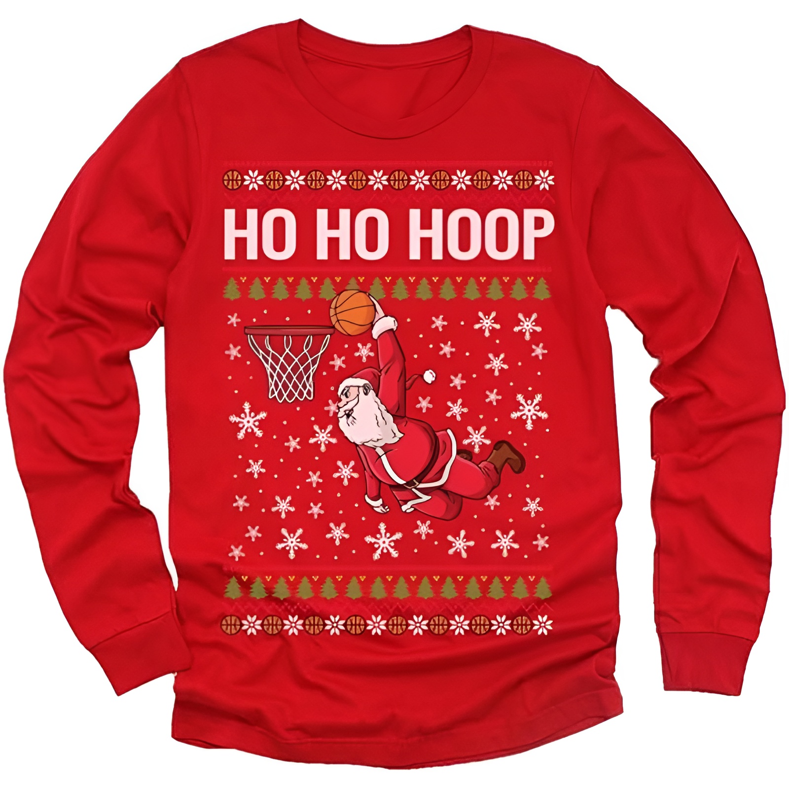 Ho Ho Hoop Printed Ugly Christmas Sweater for Boys and Girls