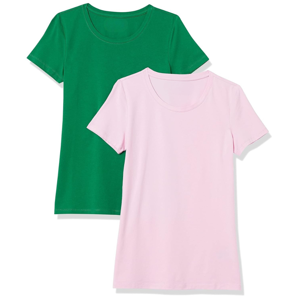 Pack Of 2 Short Sleeve Crewneck T Shirts For Women
