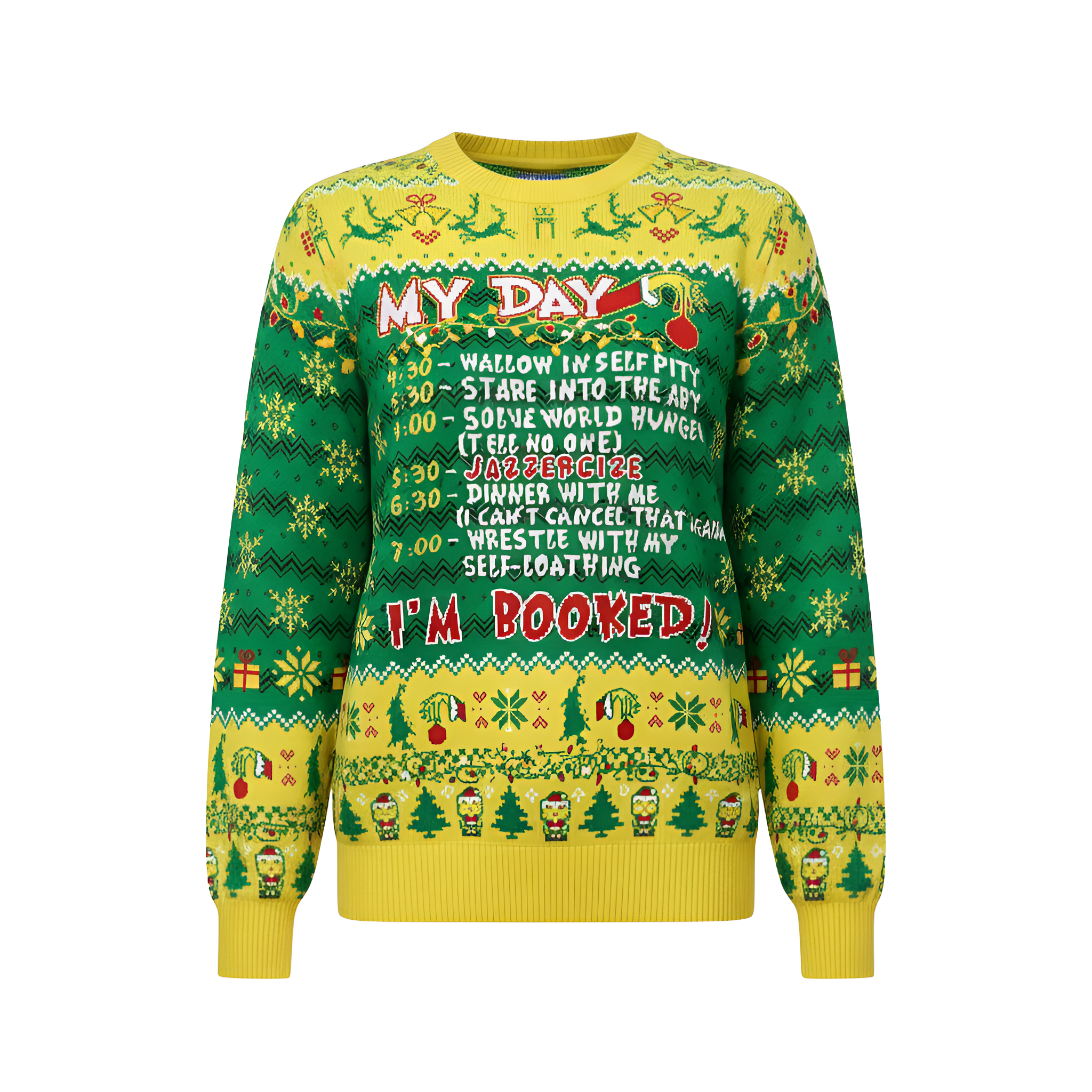 Ugly Christmas Sweater For Women With My Day Im Booked Print