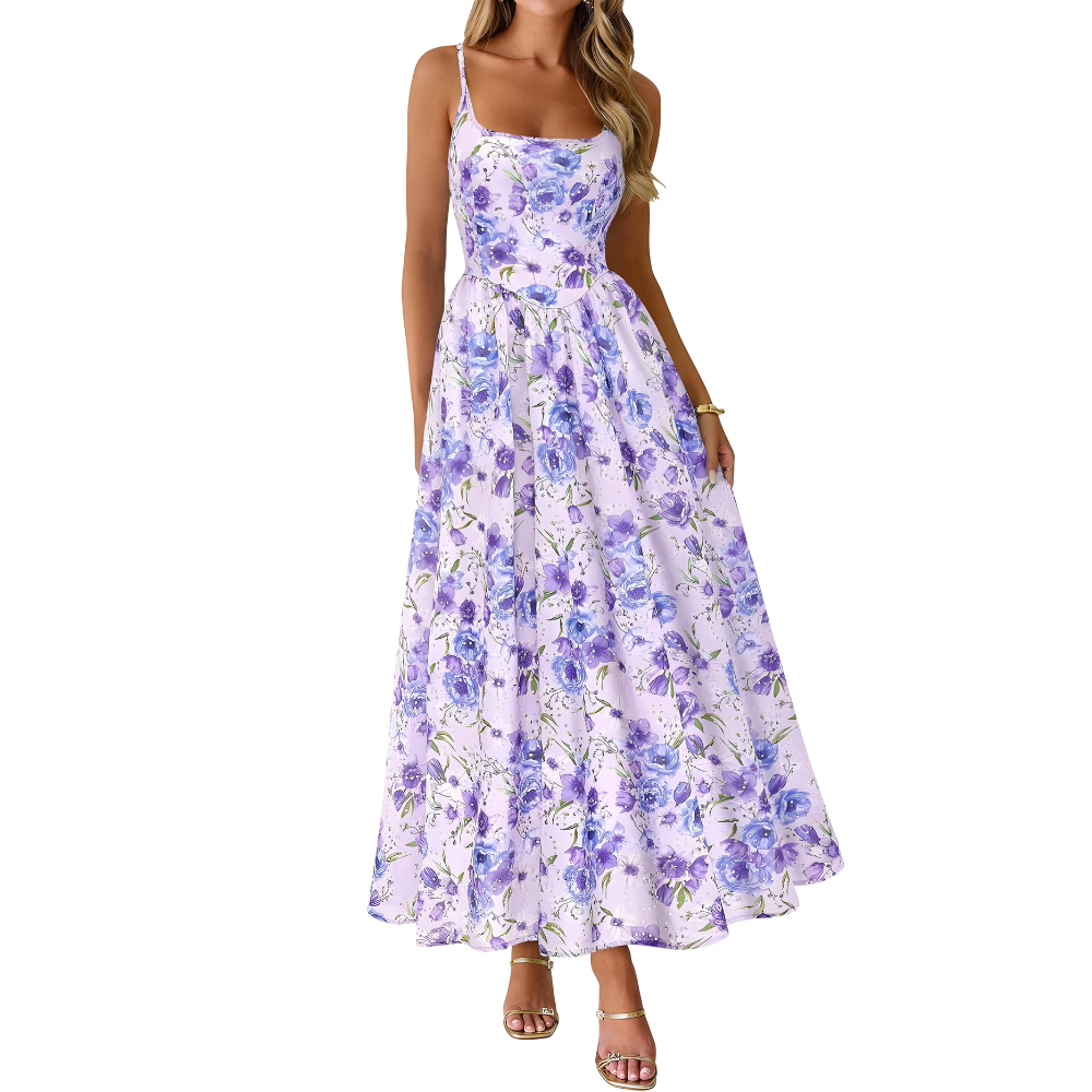 Spring And Summer Boho Eyelet Floral Beach Maxi For Women