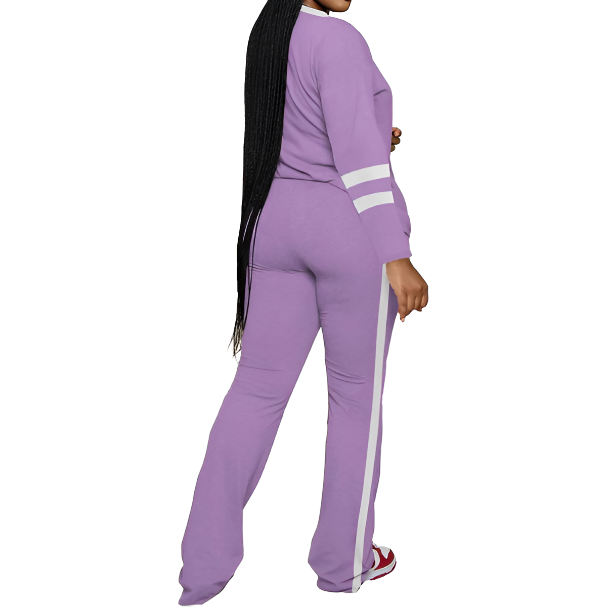 Two Piece Lounge Sets For Women With Long Sleeve Casual Top And Flare Pants