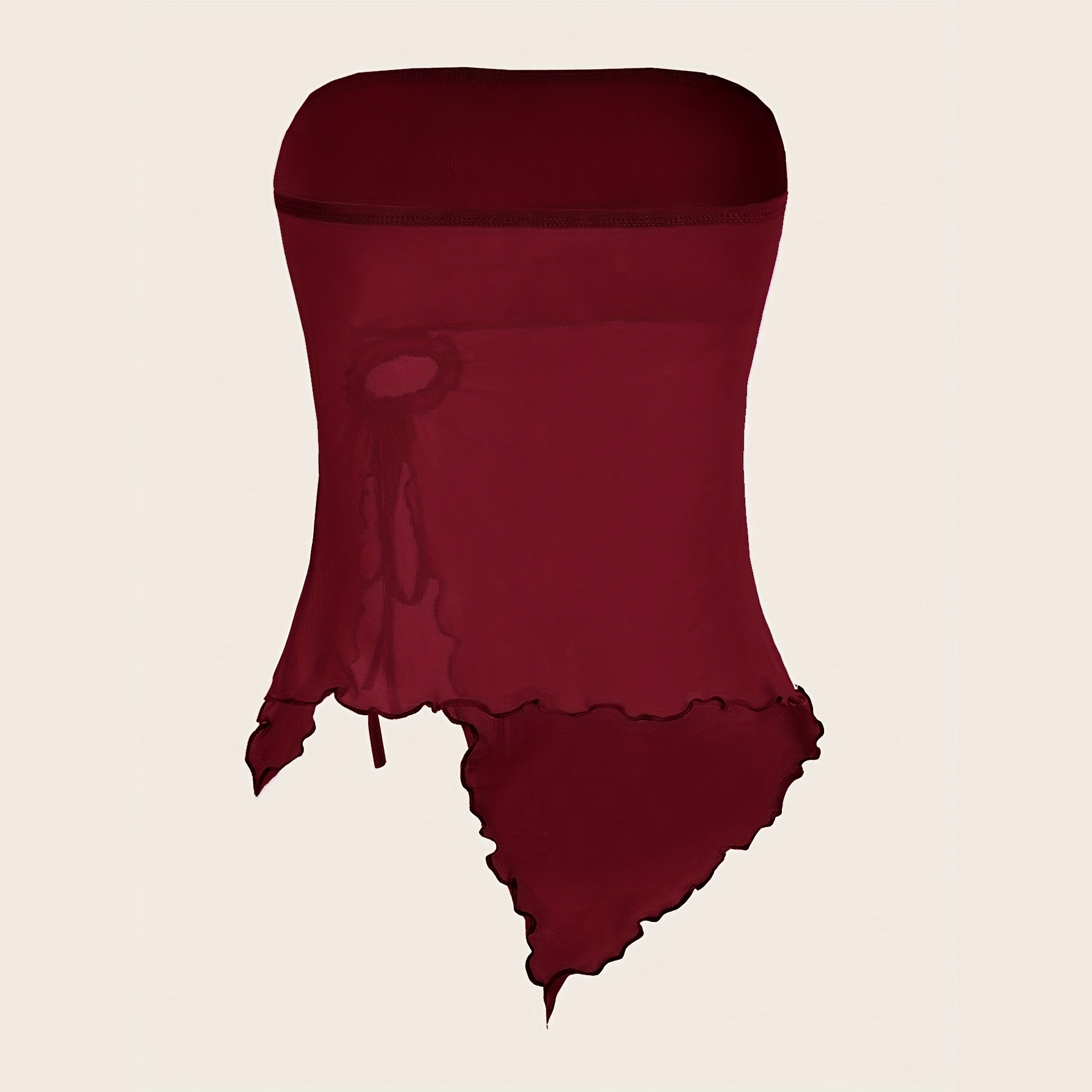 Casual Strapless Ruched Tassel Top For Women