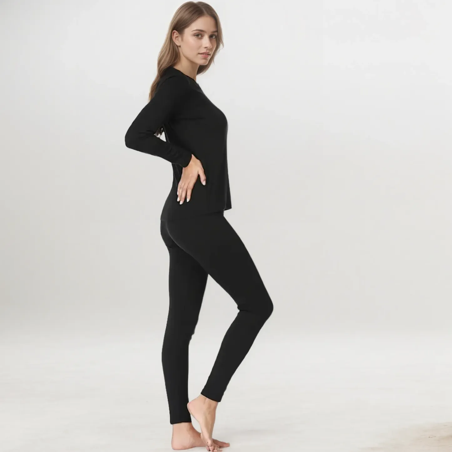 Pack Of 2 Women Thermal Underwear Ultra Soft Fleece Lined Base Layer