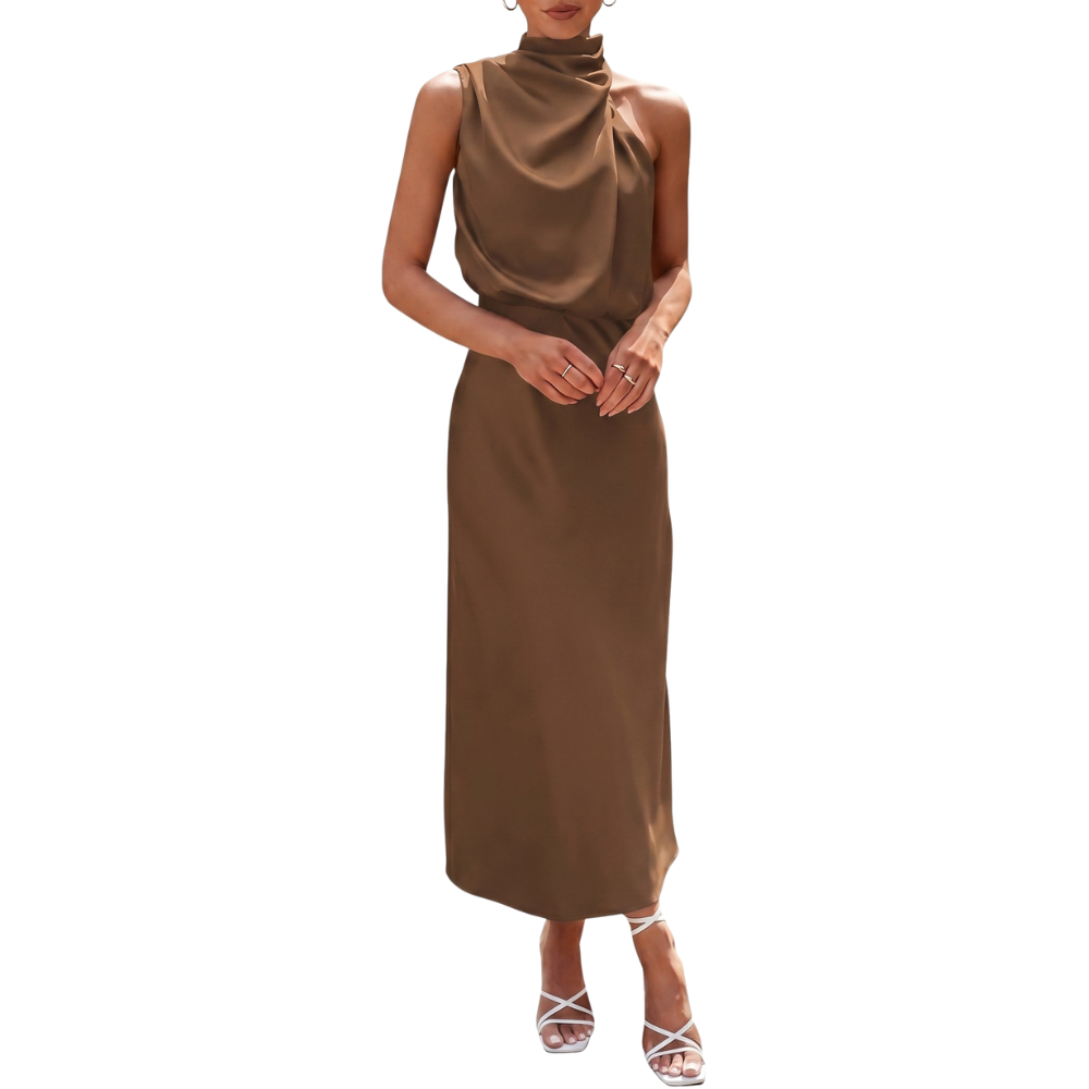 Summer Satin Sleeveless Maxi Dresses