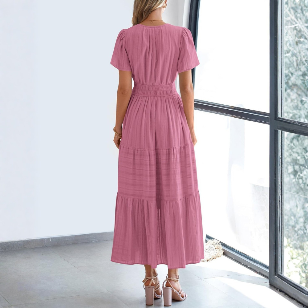 Summer Casual Boho Beach Dress With Pockets For Women