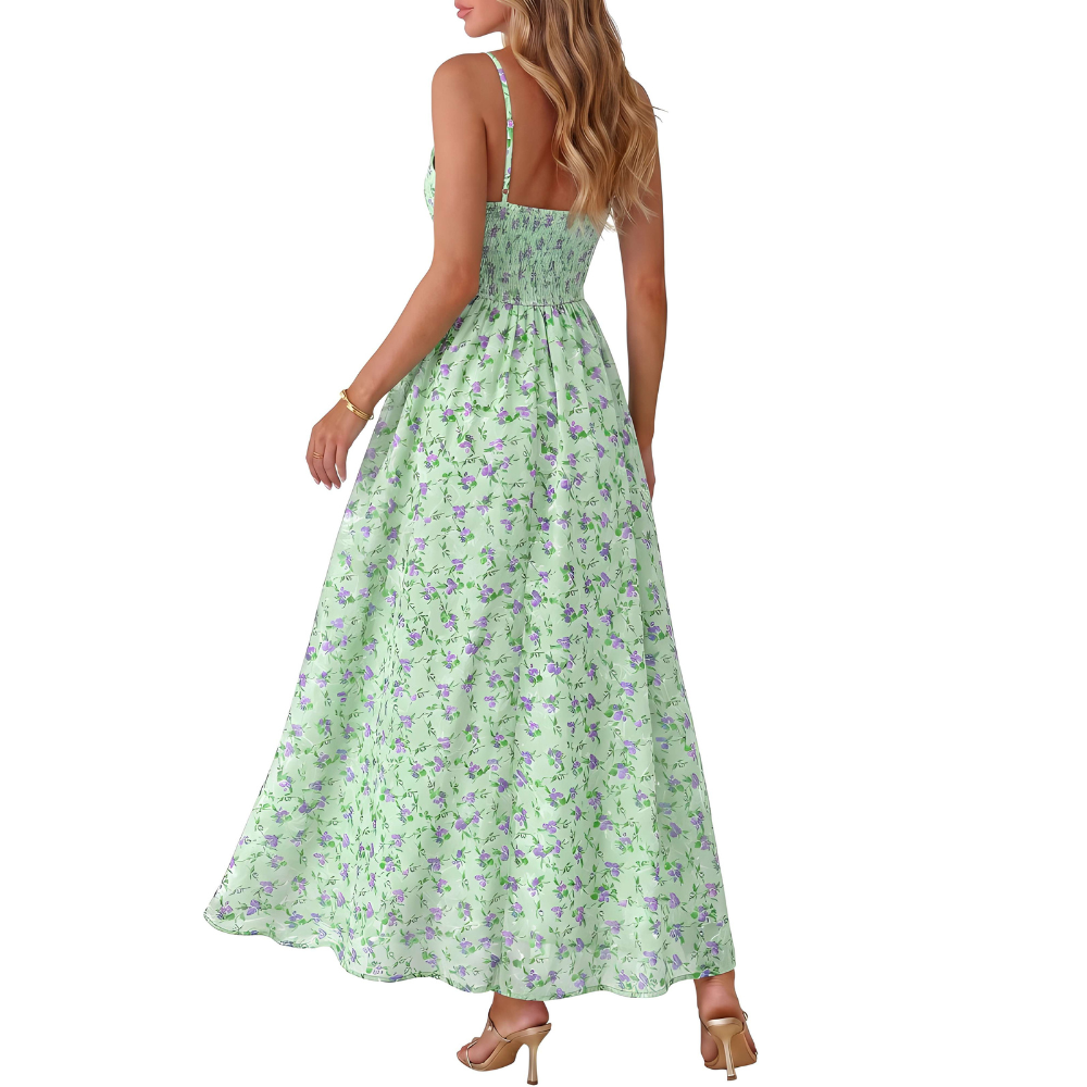 Spring And Summer Boho Eyelet Floral Beach Maxi For Women
