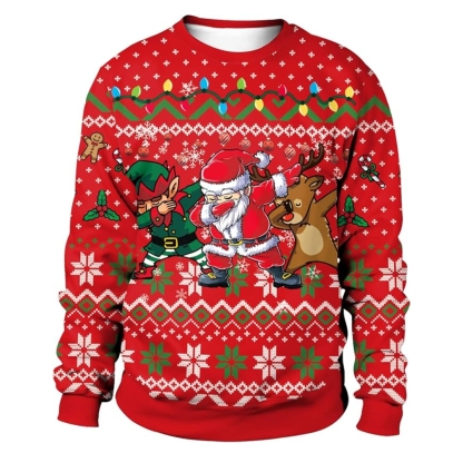 Funny 3D Print Christmas Ugly Sweater For Men And Women