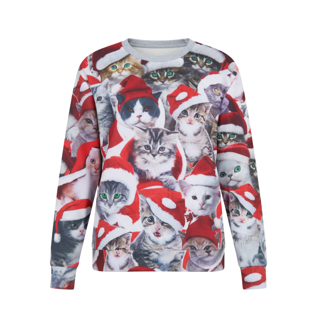 Long Sleeve Graphic Print Ugly Christmas Sweater