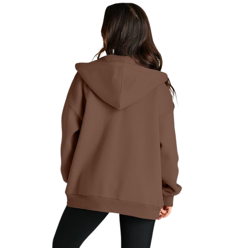 Womens Drawstring Zip Up Cute Hoodies Fall Jacket Oversized 
