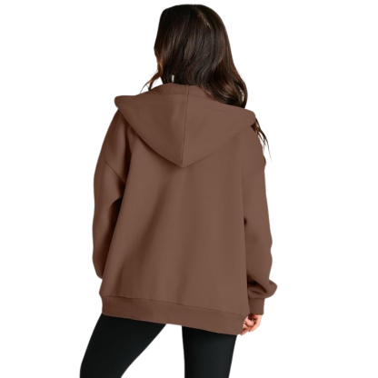Womens Drawstring Zip Up Cute Hoodies Fall Jacket Oversized 