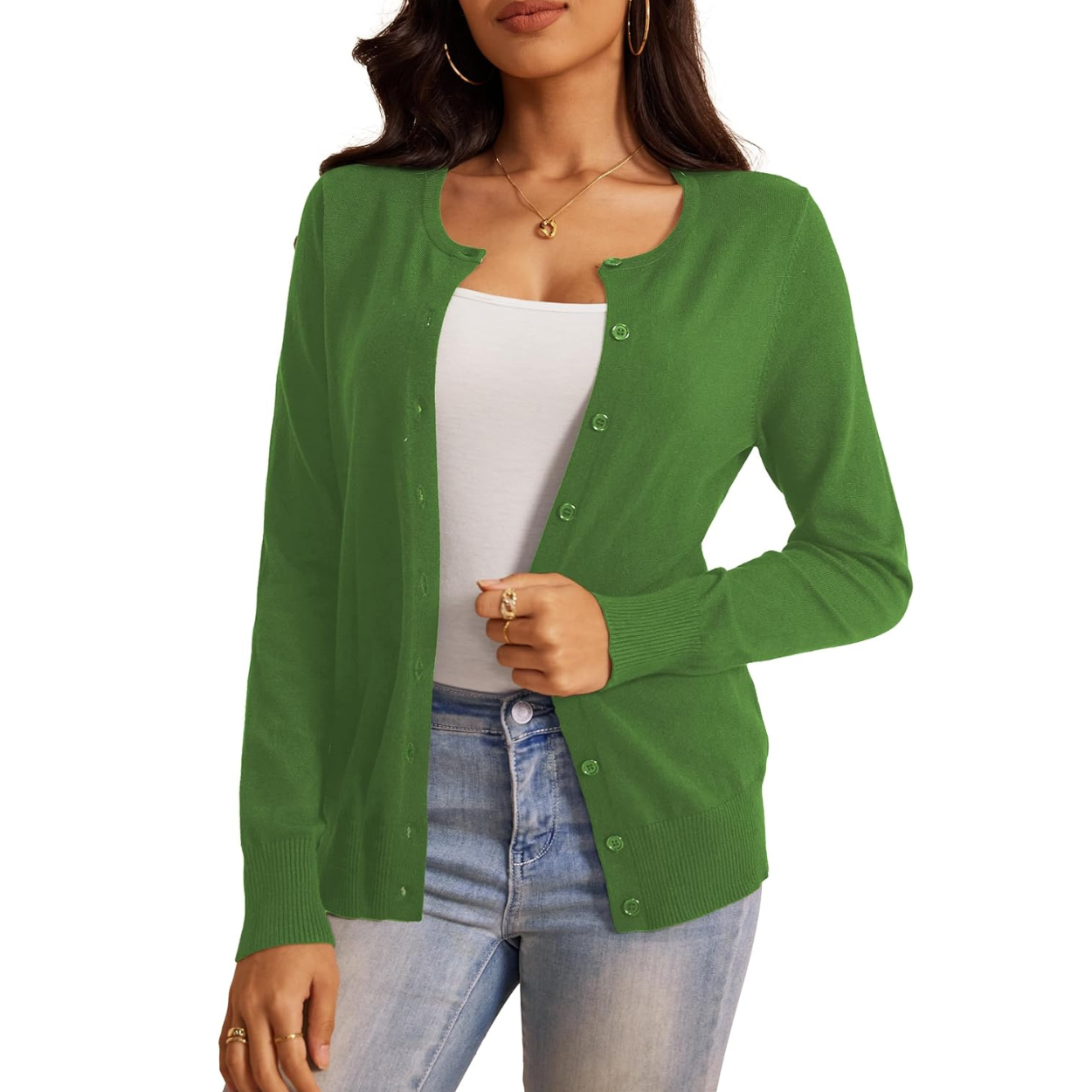 Soft Long Sleeve Soft Knit Cardigan Sweater For Women