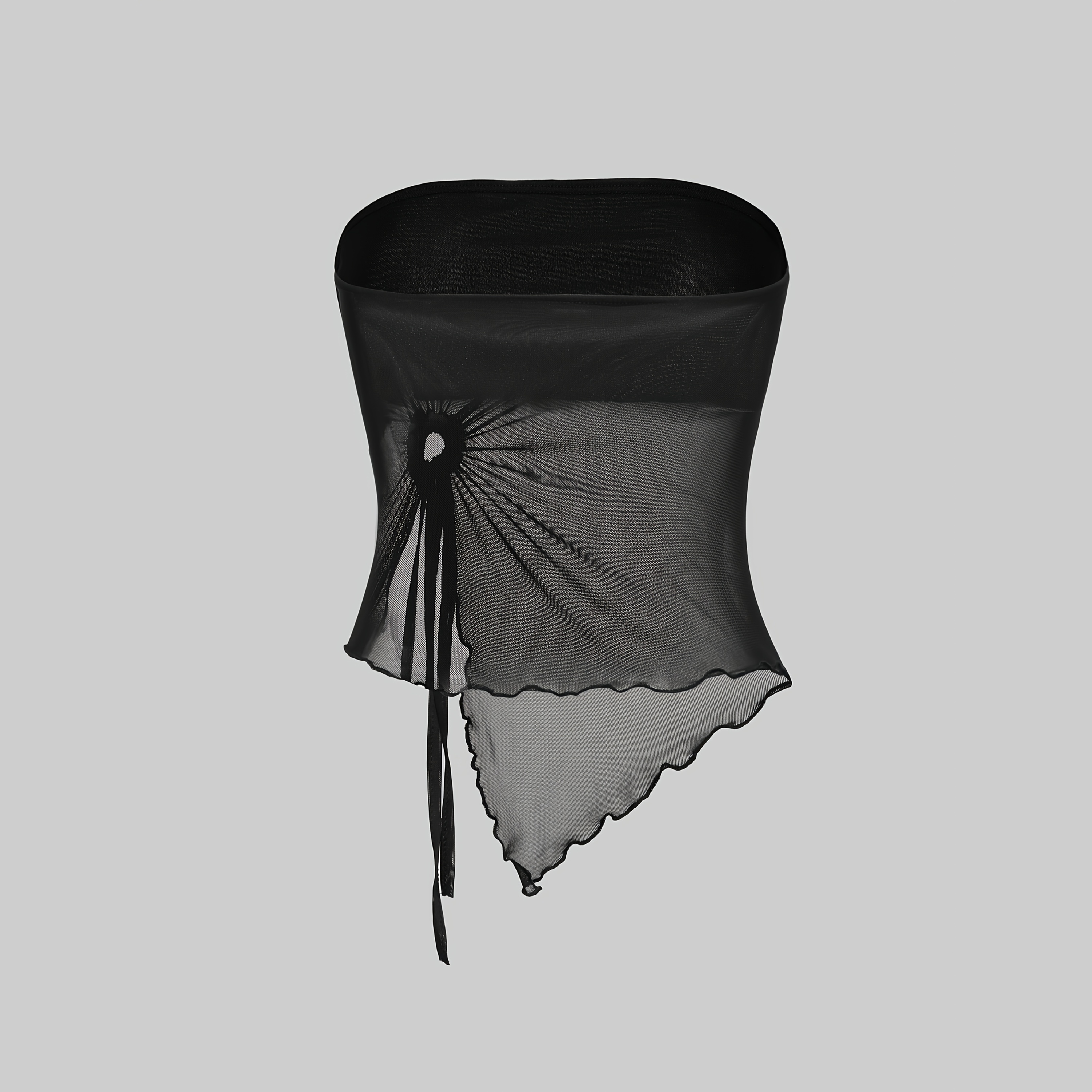 Casual Strapless Ruched Tassel Top For Women