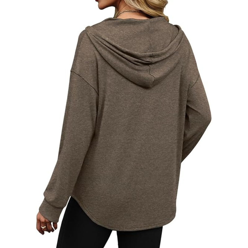 Hoodies For Women Trendy Fall Fashion V Neck Oversized Sweatshirt 