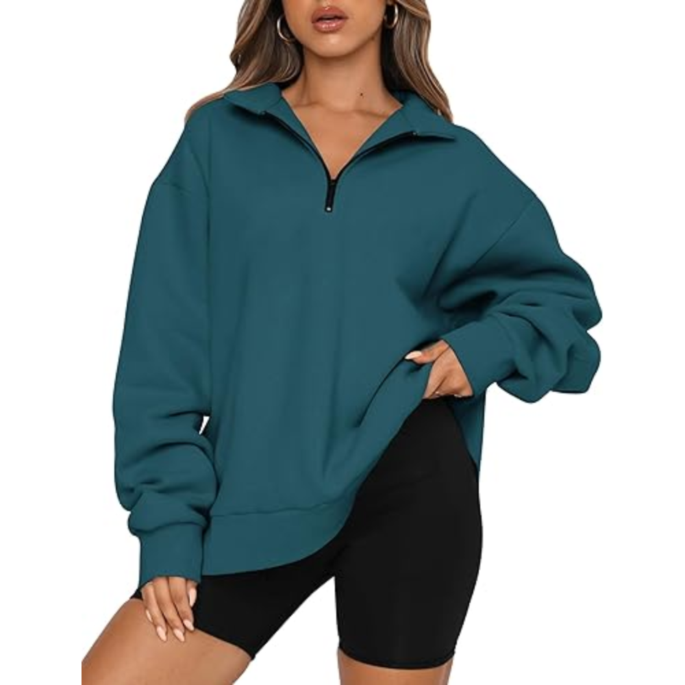 Women's Oversized Half Zip Fleece Sweatshirts