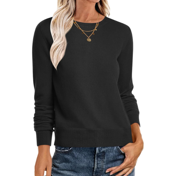 Women Long Sleeve Lightweight Crewneck Soft Basic Knit Loose Fit Pullover Top 2025 Fall Trendy Outfits