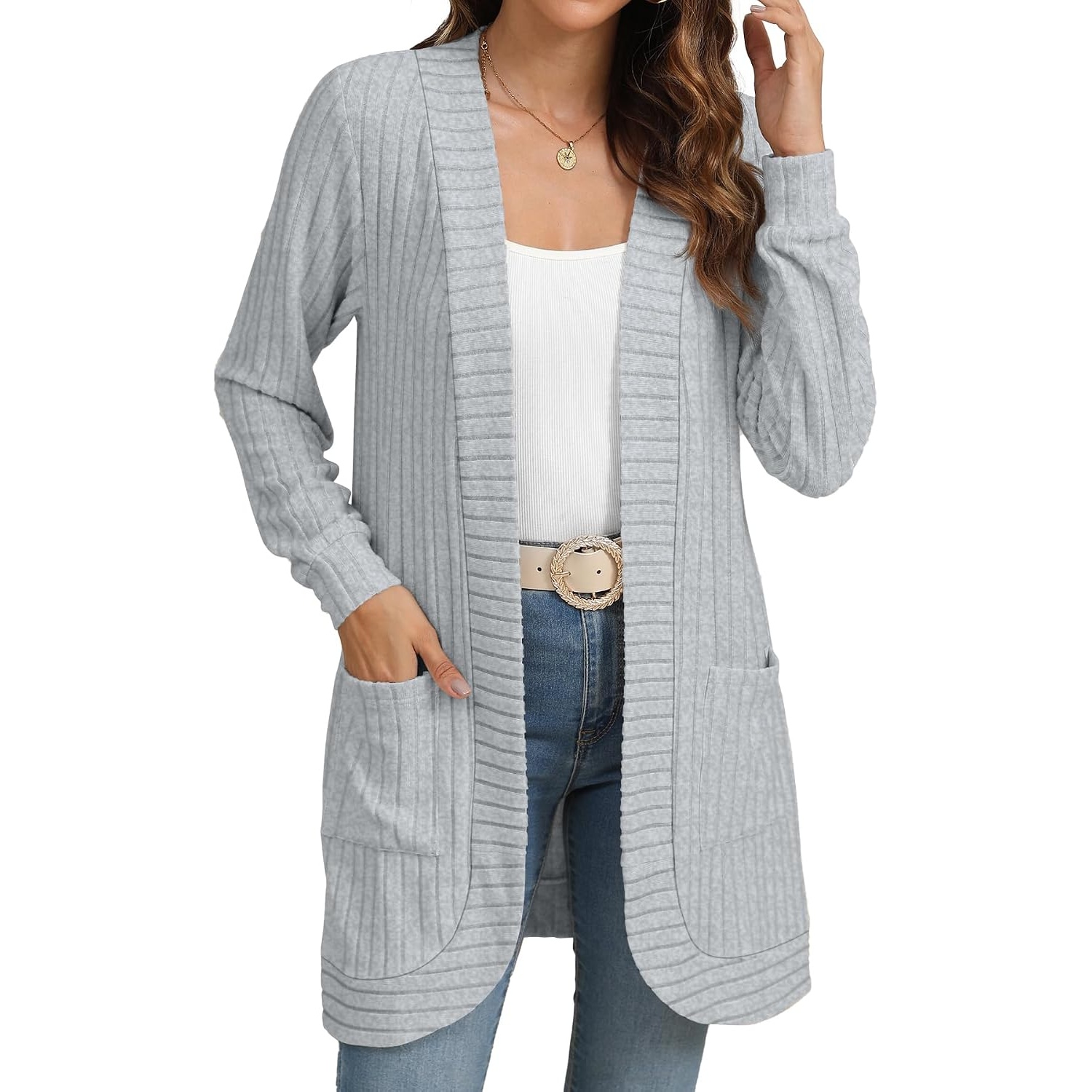Soft Loose Fit Cardigan With Pockets For Women