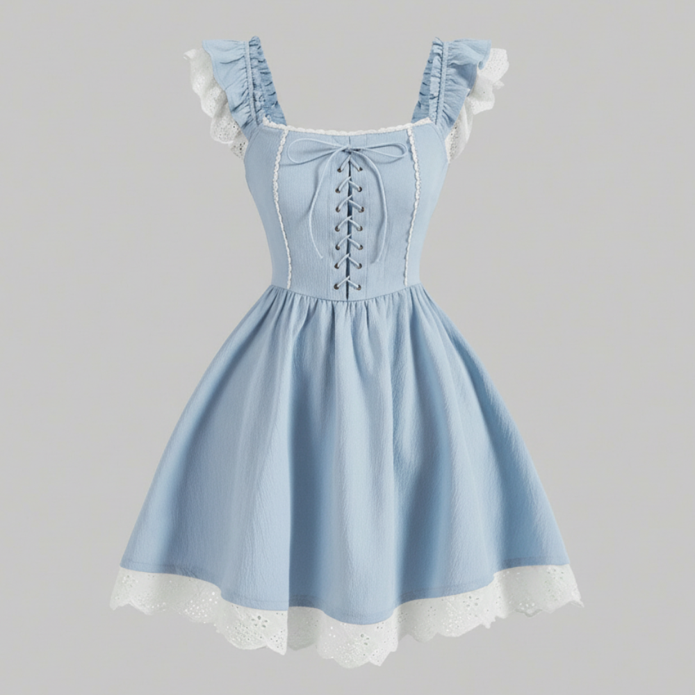 Cherry Printed A Line Summer Casual Dress For Women