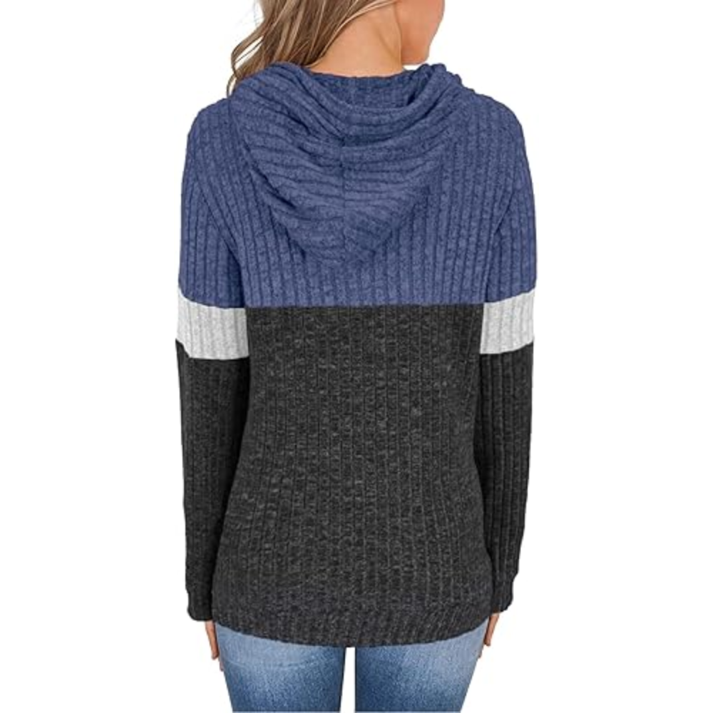Women’s Color Block Knit Hoodie