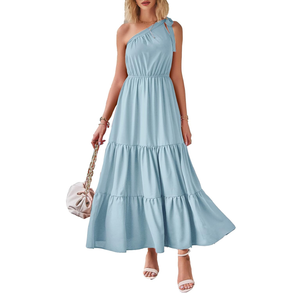 Summer Floral Ruffled Sleeveless Bohemian Maxi Dress For Women