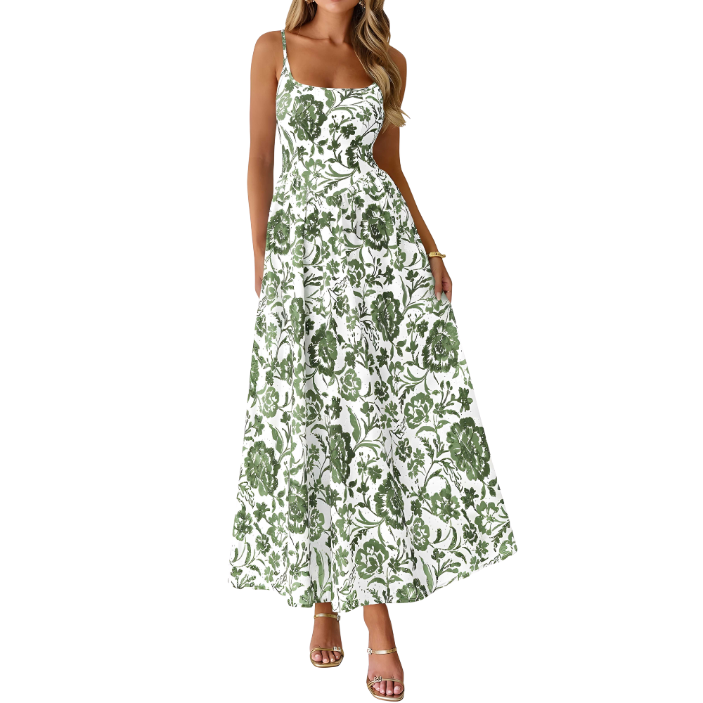 Spring And Summer Boho Eyelet Floral Beach Maxi For Women