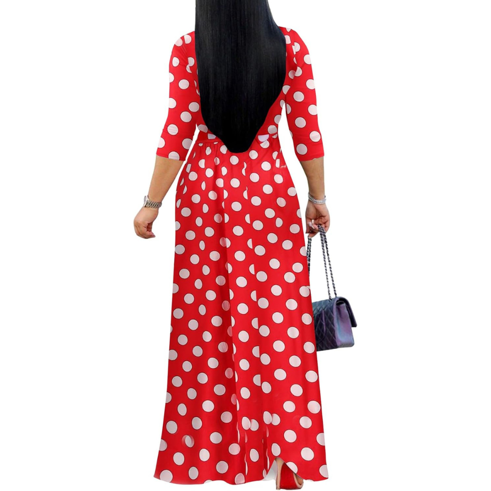 Casual And Summer V Neck Maxi Dress Pockets For Women