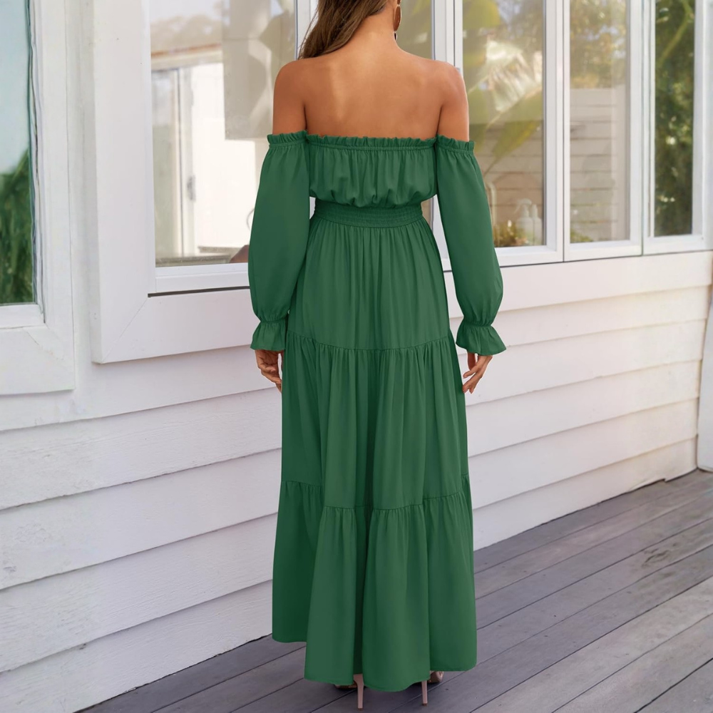 A Line Maxi Dress Dresses Off Shoulder Boho For Women