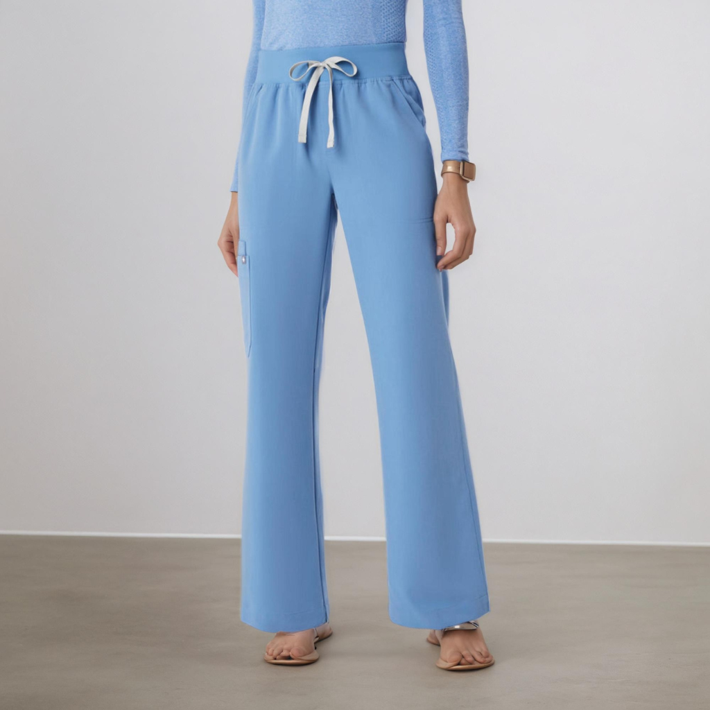 High Waisted Wide Scrub Pants for Women