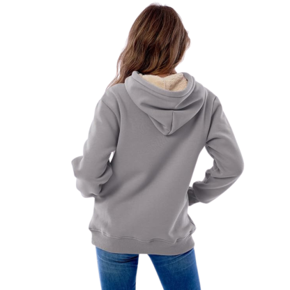 Haellun Womens Casual Winter Warm Fleece Sherpa Lined Pullover Hooded Sweatshirt