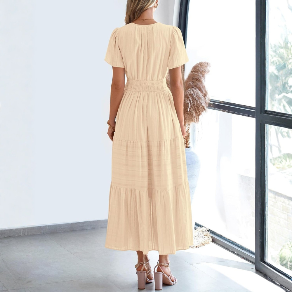 Summer Casual Boho Beach Dress With Pockets For Women