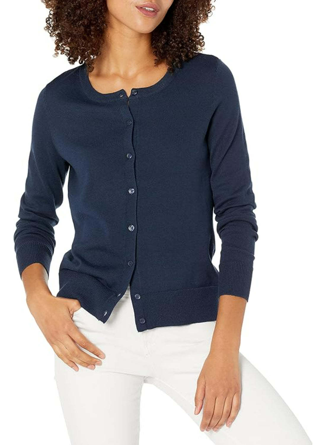 The Lightweight Cardigan with a Clean Buttoned Front