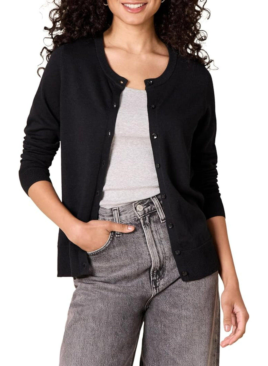 The Lightweight Cardigan with a Clean Buttoned Front