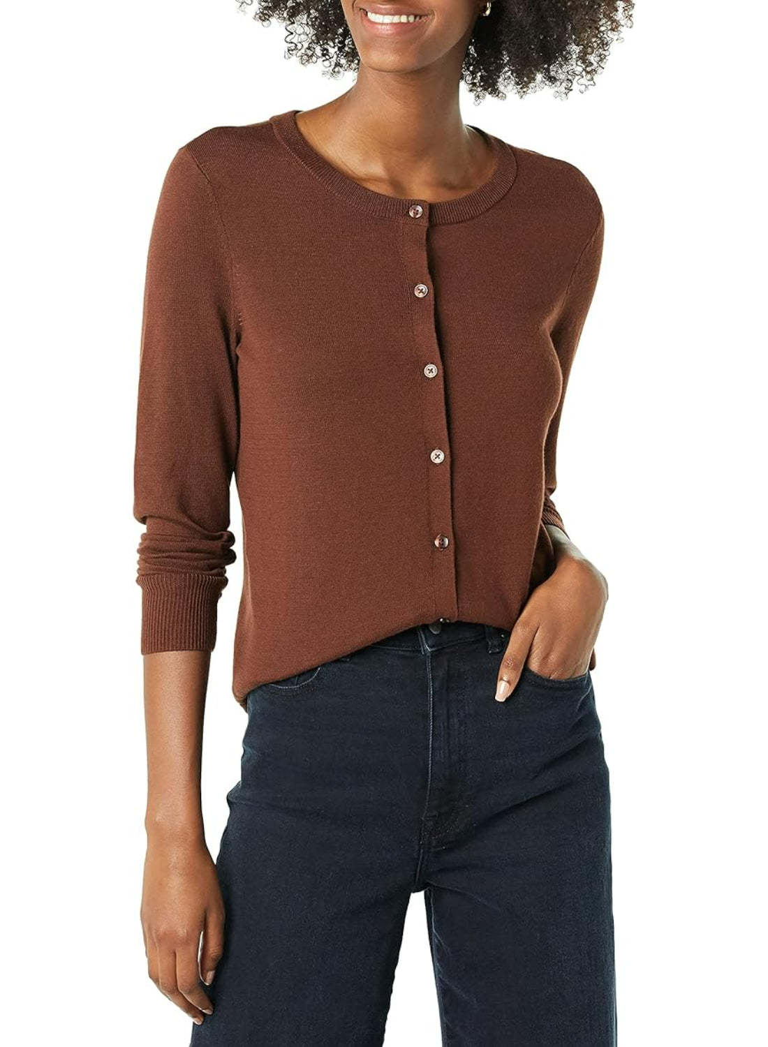 The Lightweight Cardigan with a Clean Buttoned Front