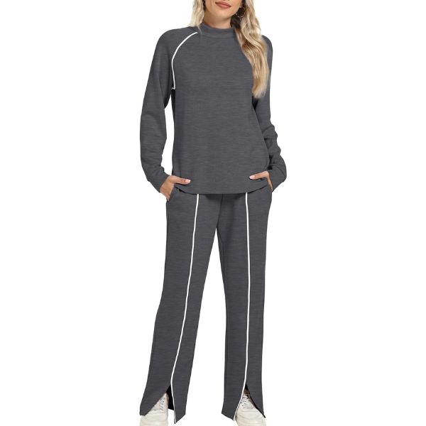  Lounge Sets for Women 2 Piece Fall Outfits 2025 Wide Leg Pant Matching Sets Womens Clothing