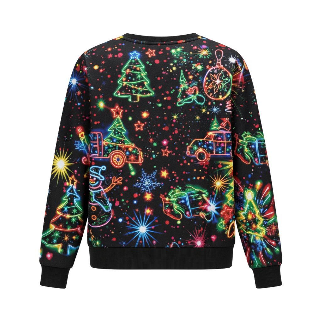 Long Sleeve Graphic Print Ugly Christmas Sweater